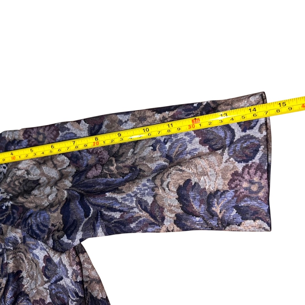 Vintage 80s MCS Ltd New York Floral Tapestry Women's Midi Dress Size 12 USA - Picture 9 of 16